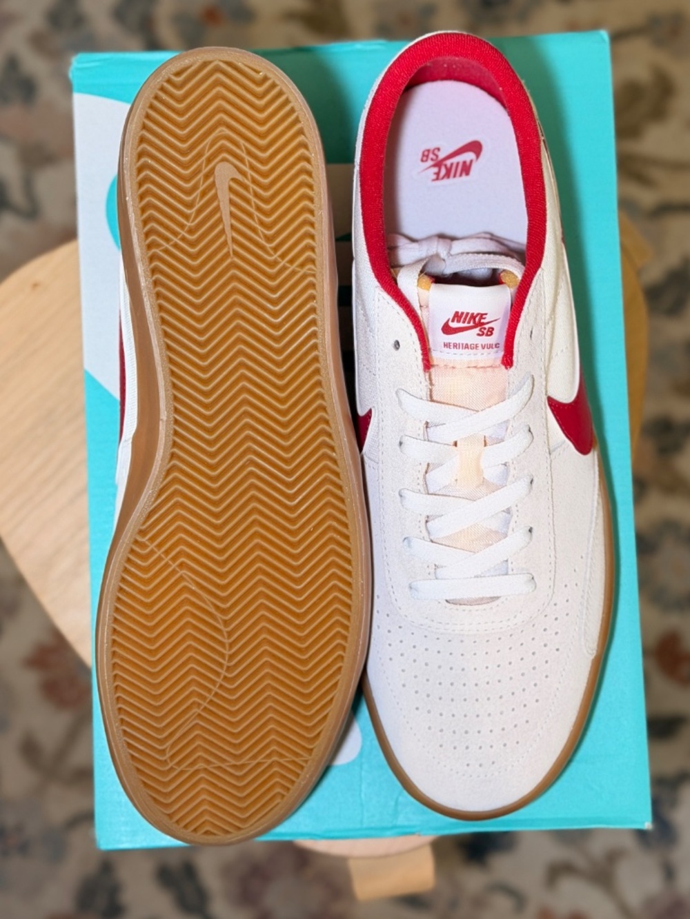 NEW Nike SB Heritage Vulc – Summit White/Cardinal Red – Size 12 NWT🔥 - Picture 5 of 8